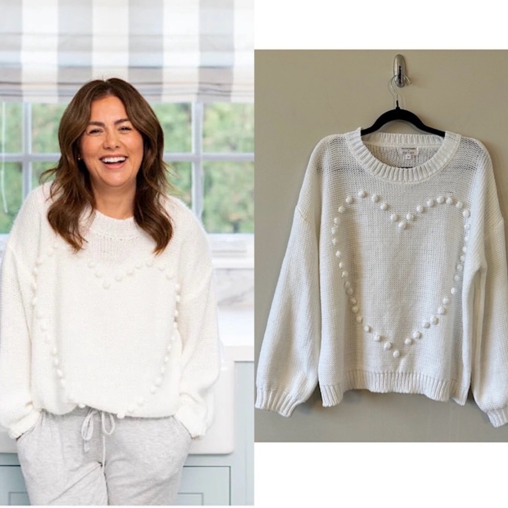 Jillian Harris X Fox + Wit Bobble Heart Knit Sweater (Size:1X)